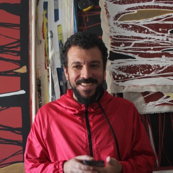 Diego Gonçalves Sanches no próprio ateliê